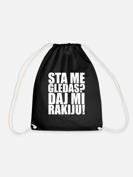 Sta me gledas daj mi rakuju Jebote Balkan Jugo - Turnbeutel - Schwarz