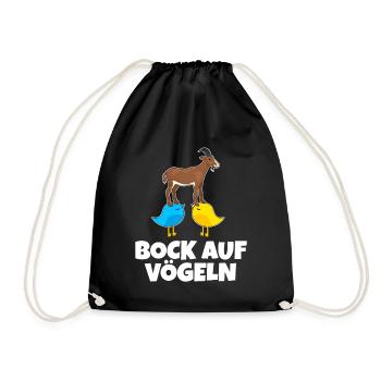Bock on birds sex pickup dirty nasty single - Drawstring Bag - black - Front