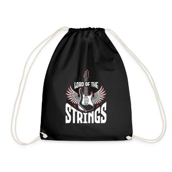 Lord of the strings Guitarist eGitarre Guitar Play - Drawstring Bag - black - Front