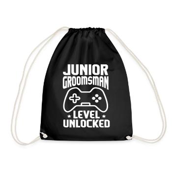 Junior Groomsman Groom Best Man Gift Gamer - Drawstring Bag - black - Front