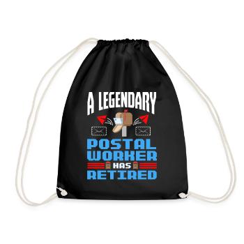 Postman Pension Post Retired Postal Worker - Drawstring Bag - black - Front