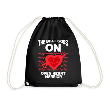 The beat goes on open heart surgery Warrior Heart - Drawstring Bag - black - Front