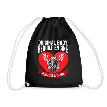 Original Body rebuilt engine Heart Surgery Heart - Drawstring Bag - black - Front