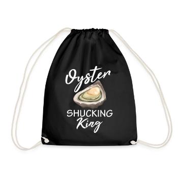 Oyster shucking king oyster oysters clam sea - Drawstring Bag - black - Front