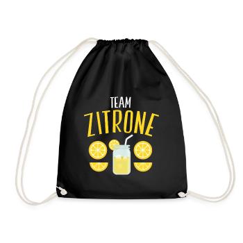 Team Zitrone Eistee Pfirsich Tee Getränk Sommer - Turnbeutel - Schwarz - Vorne