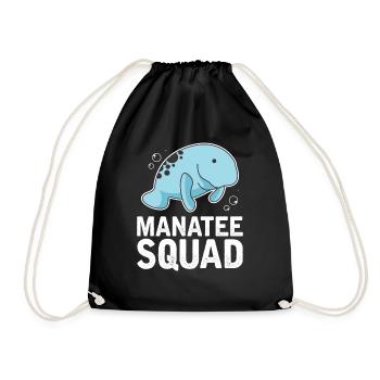 Manatee Squad chubby mermaids Seekuh Seekühe - Turnbeutel - Schwarz - Vorne