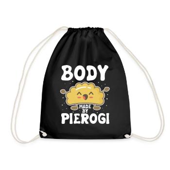 Pirogge Pierogi Polish Food Poland Dumplings - Drawstring Bag - black - Front