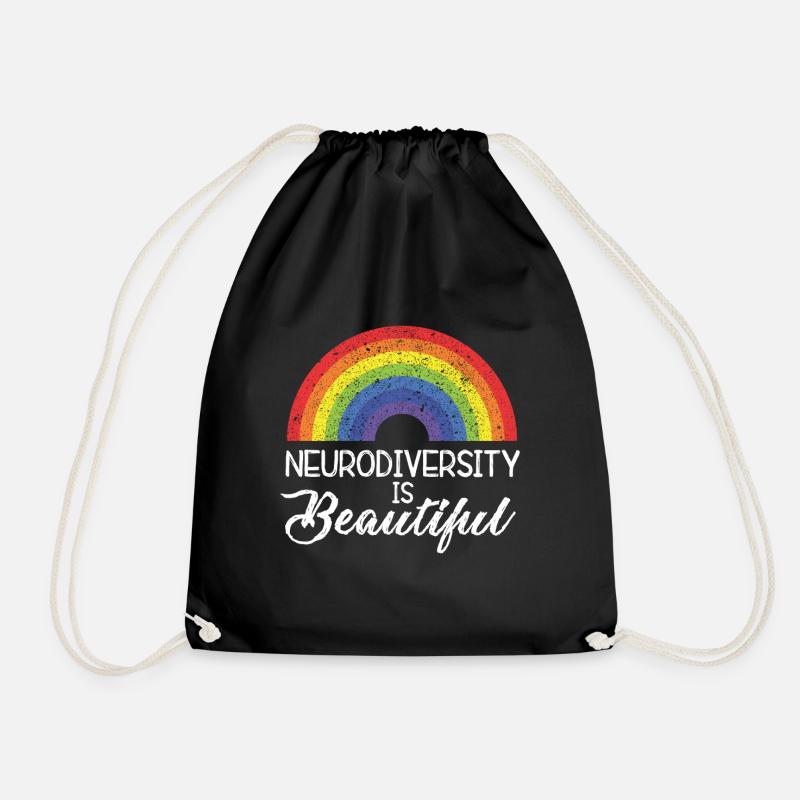 Neurodiversity Neurodiversity Autistic Autism - Drawstring Bag - black