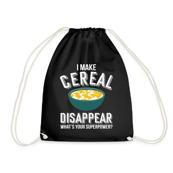 Cereals Cornflakes Breakfast Cerialien Cereal Food - Drawstring Bag - black - Front