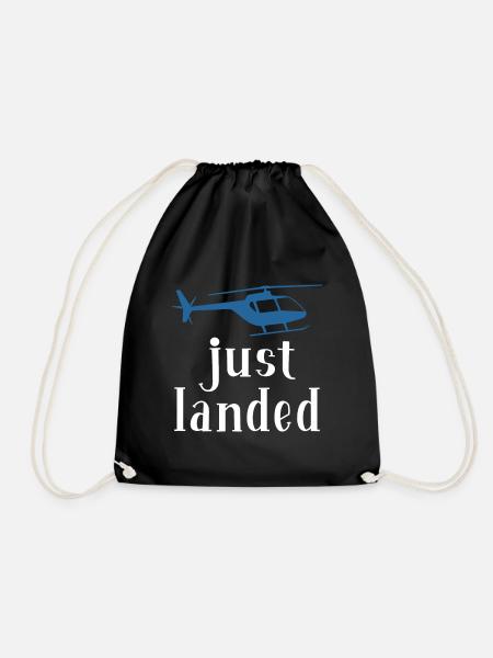 Just landed Helikopter Pilot Papa CoPilot Sohn - Turnbeutel - Schwarz