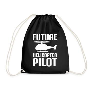 Future Helicopter Pilot Familie Kinder Piloten - Turnbeutel - Schwarz - Vorne