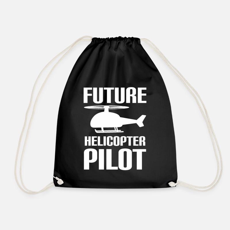 Future Helicopter Pilot Familie Kinder Piloten - Turnbeutel - Schwarz
