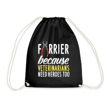 Shoeing Horses Is My Cardio Horsesmith Horseshoe - Drawstring Bag - black - Front