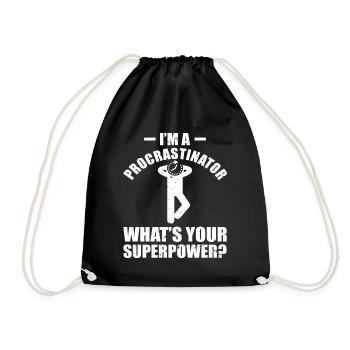 Procrastination Postpone Deferred Student - Drawstring Bag - black - Front