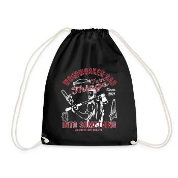 Menuisier bois bois menuiserie papa - Sac de sport léger - noir - Devant