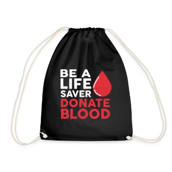 Blood donation blood donor blood donor donation - Drawstring Bag - black - Front