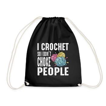 Crochet mamie crochet aiguille fil de couture couture - Sac de sport léger - noir - Devant