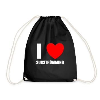 Surströmming Fish Sweden Herring Stinkfish - Drawstring Bag - black - Front