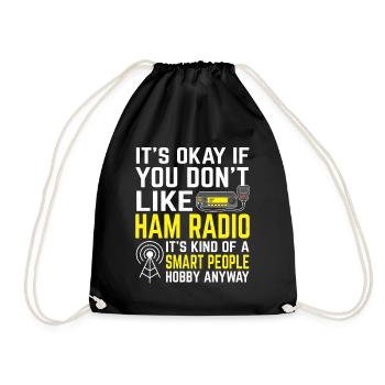 Amateurfunk Ham Radio Funk Radio Amateufunker - Turnbeutel - Schwarz - Vorne