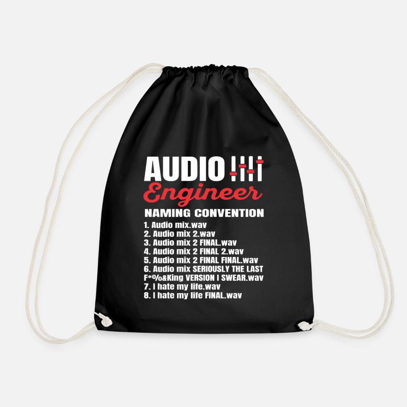 Sound Engineer Sound Engineer Sound Engineer Music DJ - Drawstring Bag - black