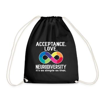 Neurodiversity Neurodiversity Autistic Autism - Drawstring Bag - black - Front