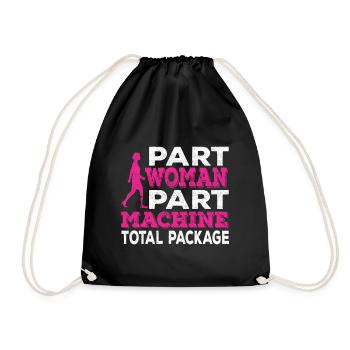 Part Woman Part Machine Amputated Prosthesis Leg - Drawstring Bag - black - Front