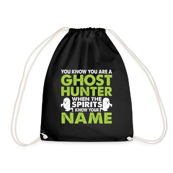 Ghost Hunting Ghost Hunter Ghost Halloween Haunted - Drawstring Bag - black - Front