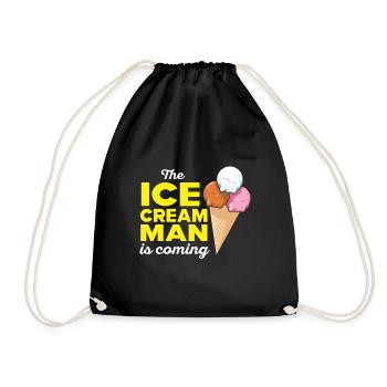 Ice cream truck Ice cream man Ice cream seller Ice cream parlor Ice Truck - Drawstring Bag - black - Front