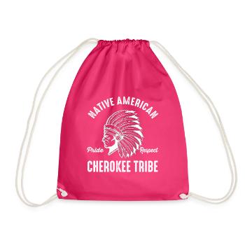 Cherokee Tribe Native American Indian Indianer - Turnbeutel - Fuchsia - Vorne