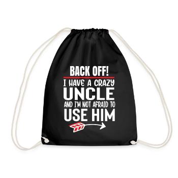 Crazy Uncle Nephew Godfather Godfather Saying - Drawstring Bag - black - Front