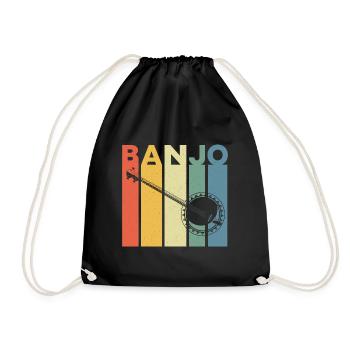Banjo Player Banjo Player Musician Music Country - Drawstring Bag - black - Front
