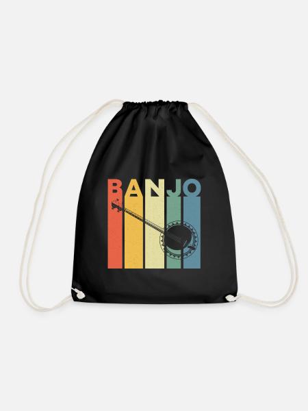 Banjo Player Banjo Player Musician Music Country - Drawstring Bag - black