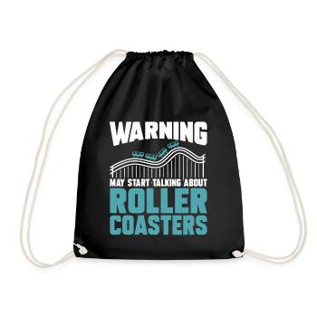 Roller Coaster Amusement Park Amusement Park - Drawstring Bag - black - Front