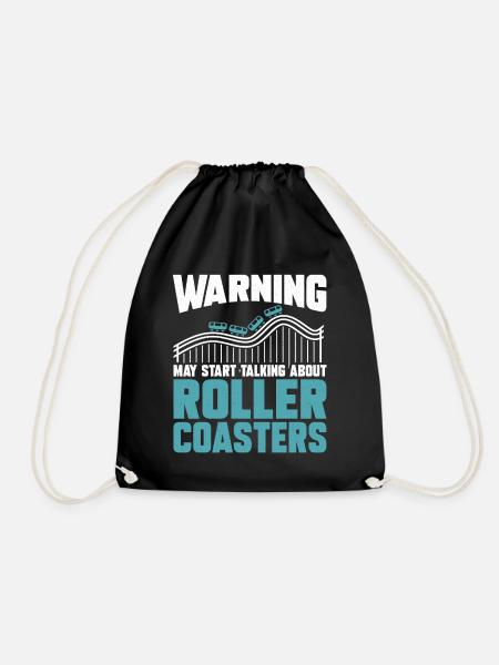 Roller Coaster Amusement Park Amusement Park - Drawstring Bag - black