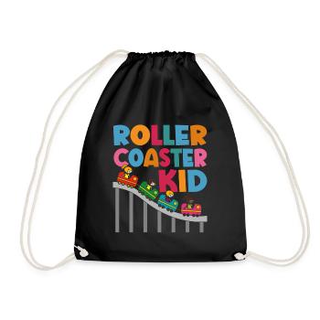 Roller Coaster Amusement Park Amusement Park - Drawstring Bag - black - Front