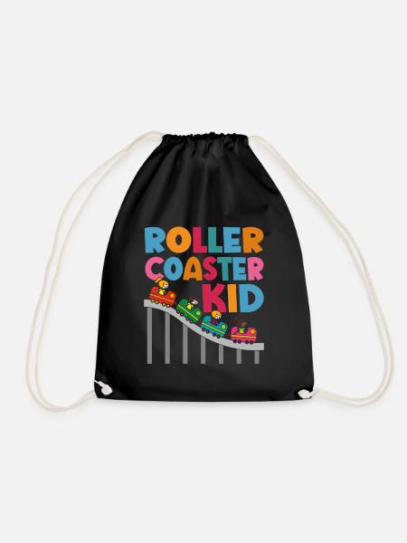 Roller Coaster Amusement Park Amusement Park - Drawstring Bag - black