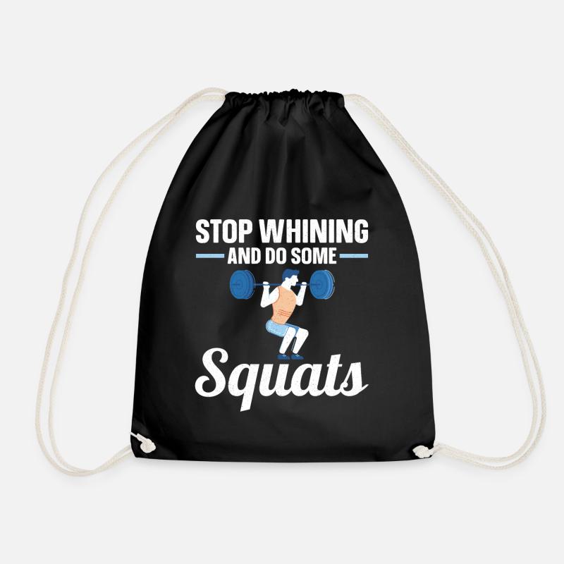 Kniebeugen Squat Gewichtheben Gym Workout Squats - Turnbeutel - Schwarz