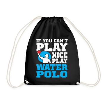 Waterpolo Schwimmen Wassersport Wasserball Trainer - Turnbeutel - Schwarz - Vorne