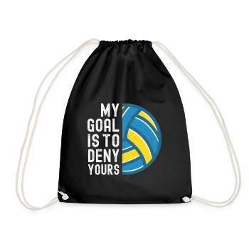 Waterpolo Schwimmen Wassersport Wasserball Trainer - Turnbeutel - Schwarz - Vorne