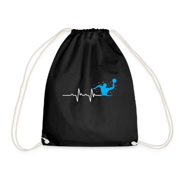 Waterpolo Schwimmen Wassersport Wasserball Trainer - Turnbeutel - Schwarz - Vorne