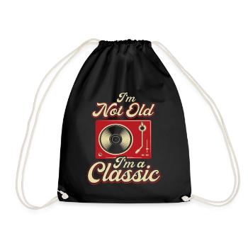 Vinyl Turntable Collector's Music Records - Drawstring Bag - black - Front
