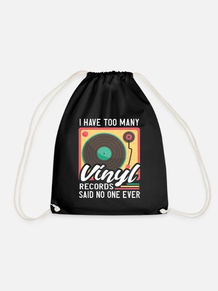 Vinyl Plattenspieler Sammlermusik Schallplatten - Turnbeutel - Schwarz