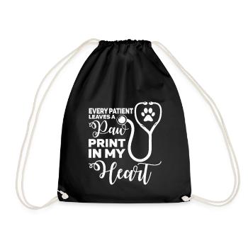 veterinarian veterinary medicine animals medicine veterinary practice - Drawstring Bag - black - Front