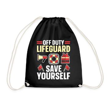 Lifeguard Lifeguard Swimmer Swimming - Drawstring Bag - black - Front