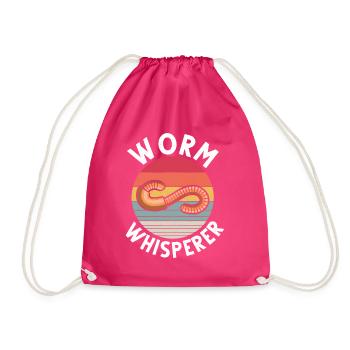 Wurm Würmer Vermicomp Wurmzucht Vermikultur - Turnbeutel - Fuchsia - Vorne