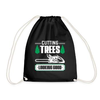 Tronçonneuse Bûcherons Le bois fait la forêt des abatteurs d’arbres - Sac de sport léger - noir - Devant