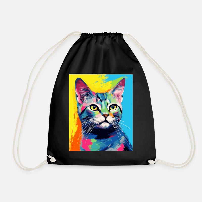 Shorthair Cat Cat Outfit for Cat Lovers - Drawstring Bag - black