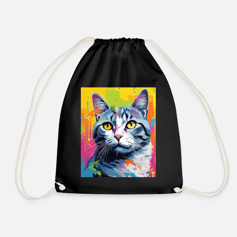 Shorthair Cat Cat Outfit for Cat Lovers - Drawstring Bag - black