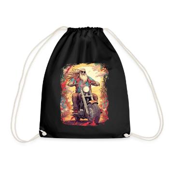 Bike Motocross Biker Outfit for Motorcycle Tours - Drawstring Bag - black - Front