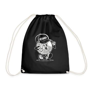 Petanque ball goes to the Boules Petanque Team Cap Boule - Drawstring Bag - black - Front